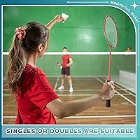 Vista 4 de woanger Juego de 8 raquetas de bádminton con 12 raquetas de bádminton para adultos y adolescentes, juego de bádminton para patio trasero, gimnasio