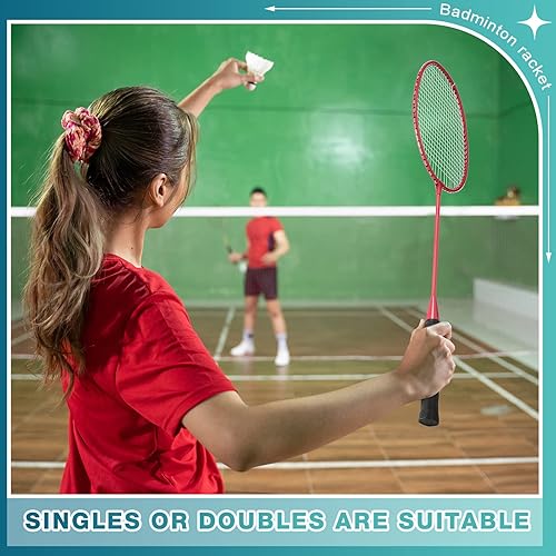 Miniatura 4 de woanger Juego de 8 raquetas de bádminton con 12 raquetas de bádminton para adultos y adolescentes, juego de bádminton para patio trasero, gimnasio