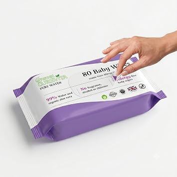Pure Water Baby Wipes, 99% Water, Organic Aloe Vera, Fragrance-Free, Hypoallergenic (Pack of 12 (12x80PCS))