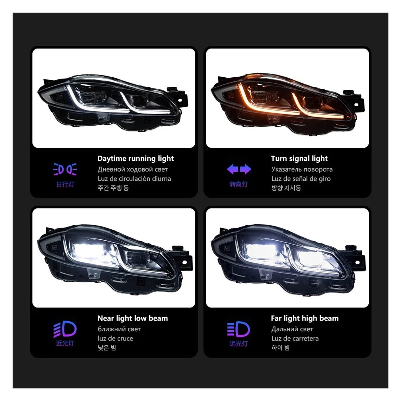 Car Styling Head Lamp Compatible For Jaguar XJL Headlights 2011-2019 XF XE Headlight LED DRL Signal Lamp Automotive — view 2