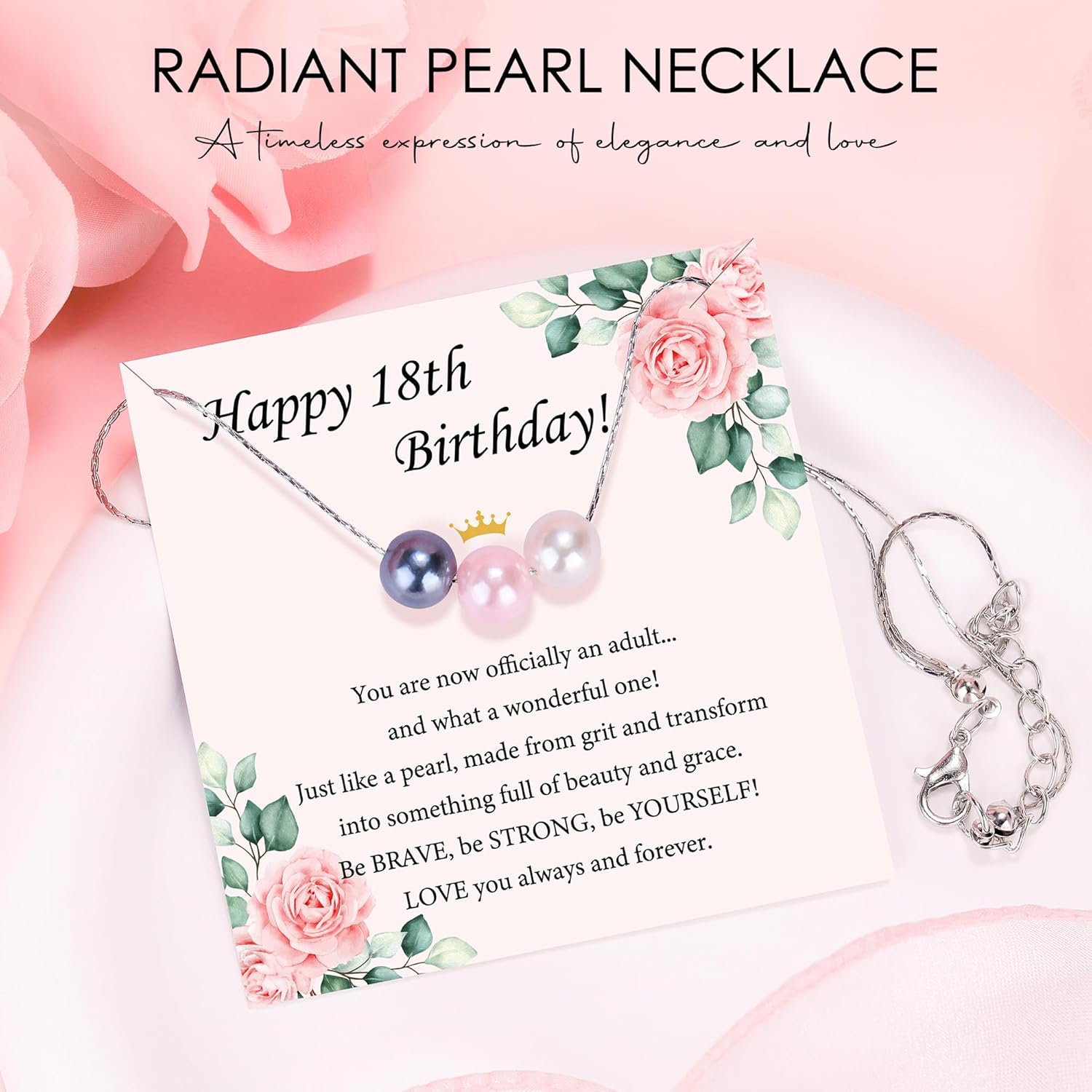 18th Birthday Gifts for Girls 18 Year Old Girl Birthday Gifts for 18 Year Old Girl Gift Ideas Happy 18th Bday Decoration Presents Set with Glass Cup Makeup Bag Candle Necklace Keychain for Daughter - Image 4