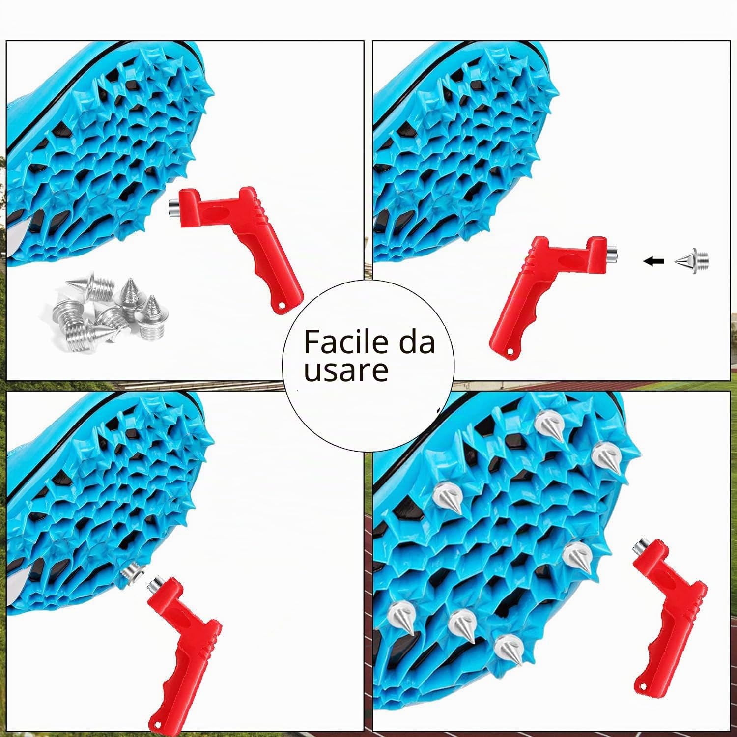 LATRAT 50 picchetti da 6 mm con 1 chiave, picchetti stabili per salto, corsa, escursionismo, plastica, passerella