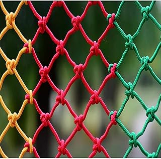 HXRW Colorful Climbing Net for Kids Climbing Cargo Net Protective Netting Rope Ladder Net Kids Playground&Playground Sets for Backyards (Size : 3 * 3m(9.9 * 9.9ft))