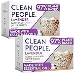 The Clean People Fabric Softener Sheets - Dryer Sheets - Softens & Removes Static Cling - Vegan Laundry Softener, Essential Oils - Lavender 240 Pack