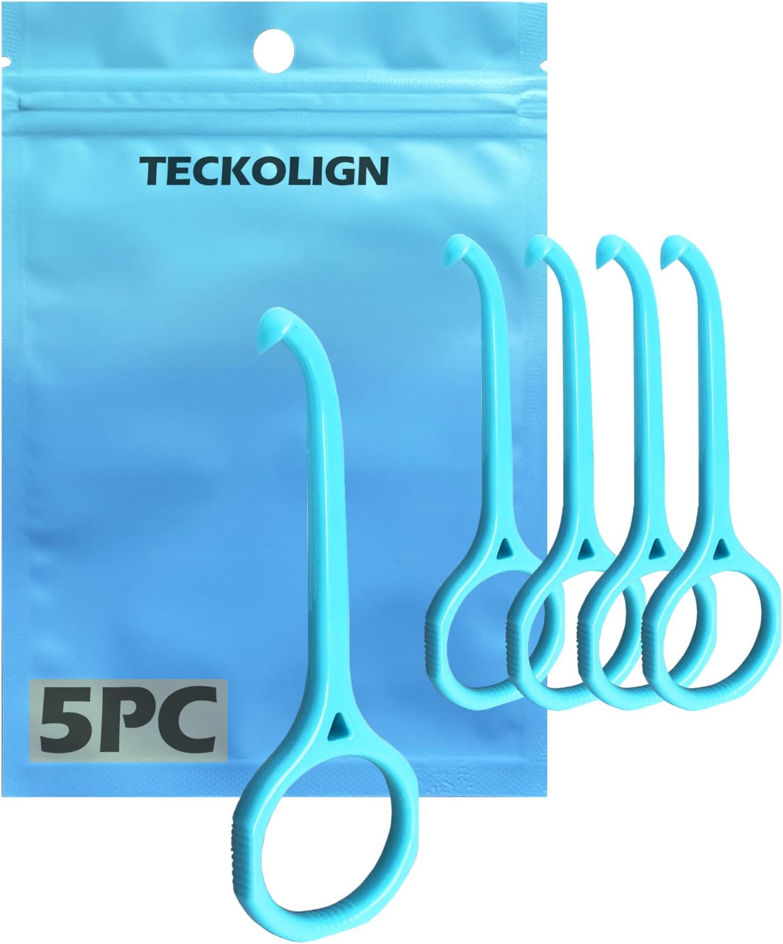 Aligner Removal Tool - Teckolign 5PCS Dental-Grade Retainer Aligner remover tool, Orthodontic Supplies for Invisible Braces, Cleaning & Travel (BLUE 5 Pack),Denture Pultool