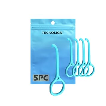 Aligner Removal Tool - Teckolign 5PCS Dental-Grade Retainer Aligner remover tool, Orthodontic Supplies for Invisible Braces, Cleaning & Travel BLUE 5 Pack,Denture Pultool