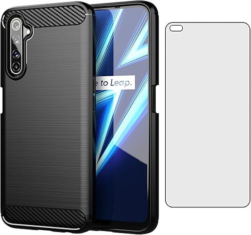 Asuwish Funda de teléfono para OPPO Realme 6 Pro con protector de pantalla de vidrio templado y accesorios para celdas, suave y delgada, goma de