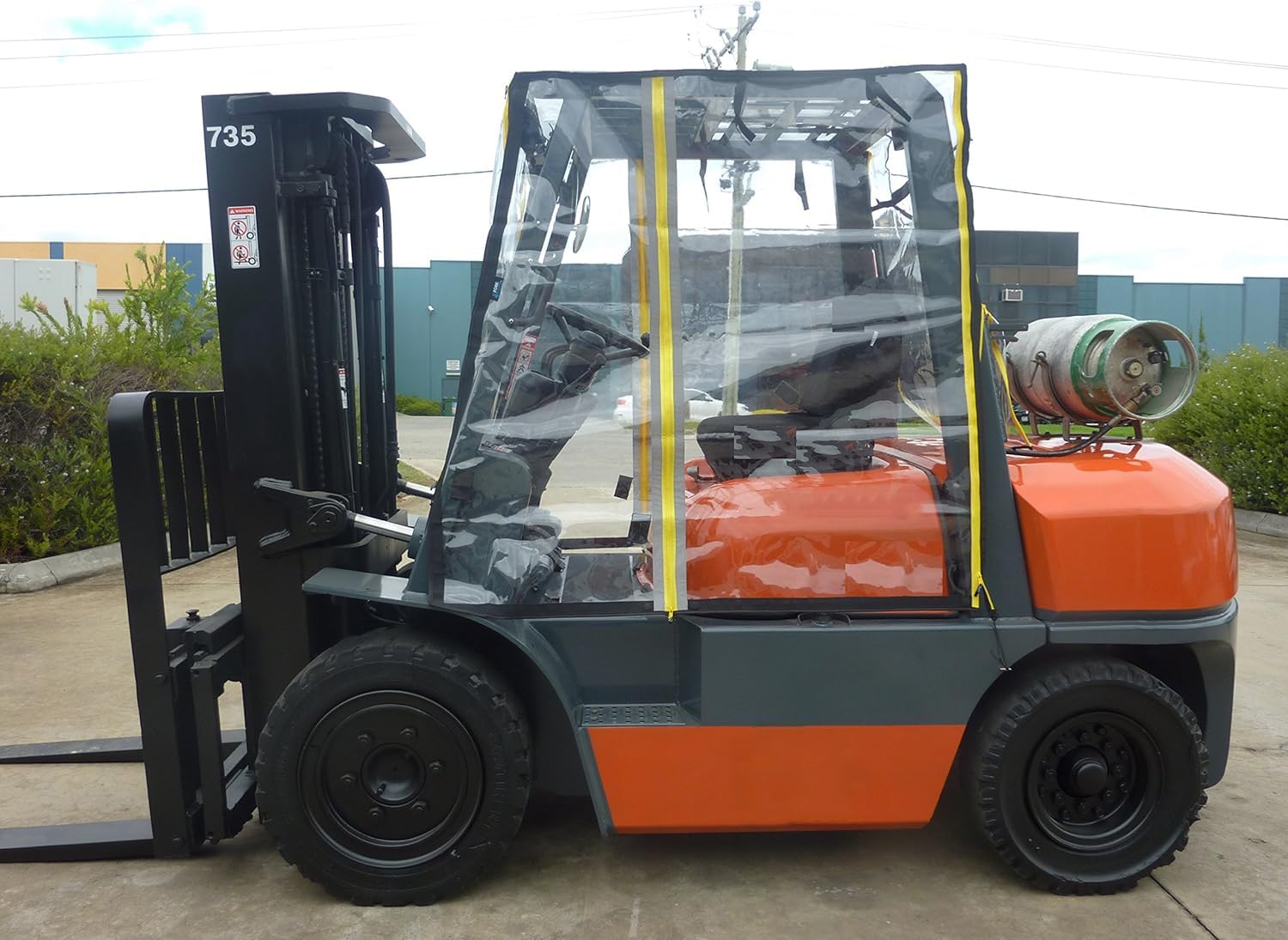 Copertura impermeabile per cabina del carrello elevatore – resistente copertura universale per parapioggia per camion da 6000 a 12000 libbre con parabrezza incluso