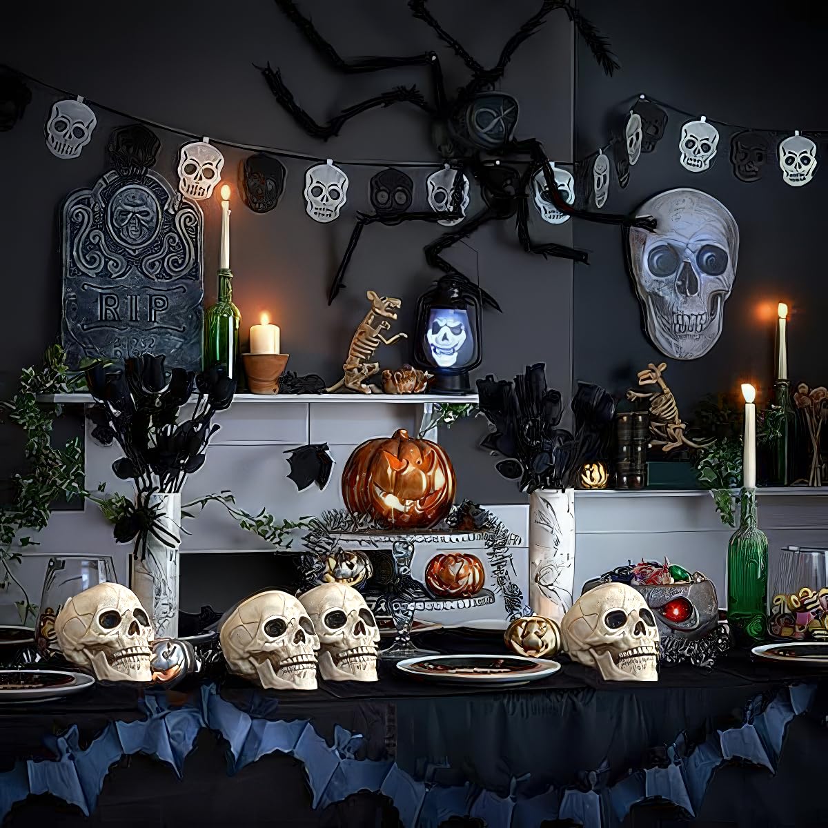 Teschi Piccoli per Decorazioni di Halloween, scheletri Finti in plastica da 12,7 cm, Mini Teschi per lavoretti, Decorazioni di Halloween per Esterni, Teschi Umani in Miniatura Real