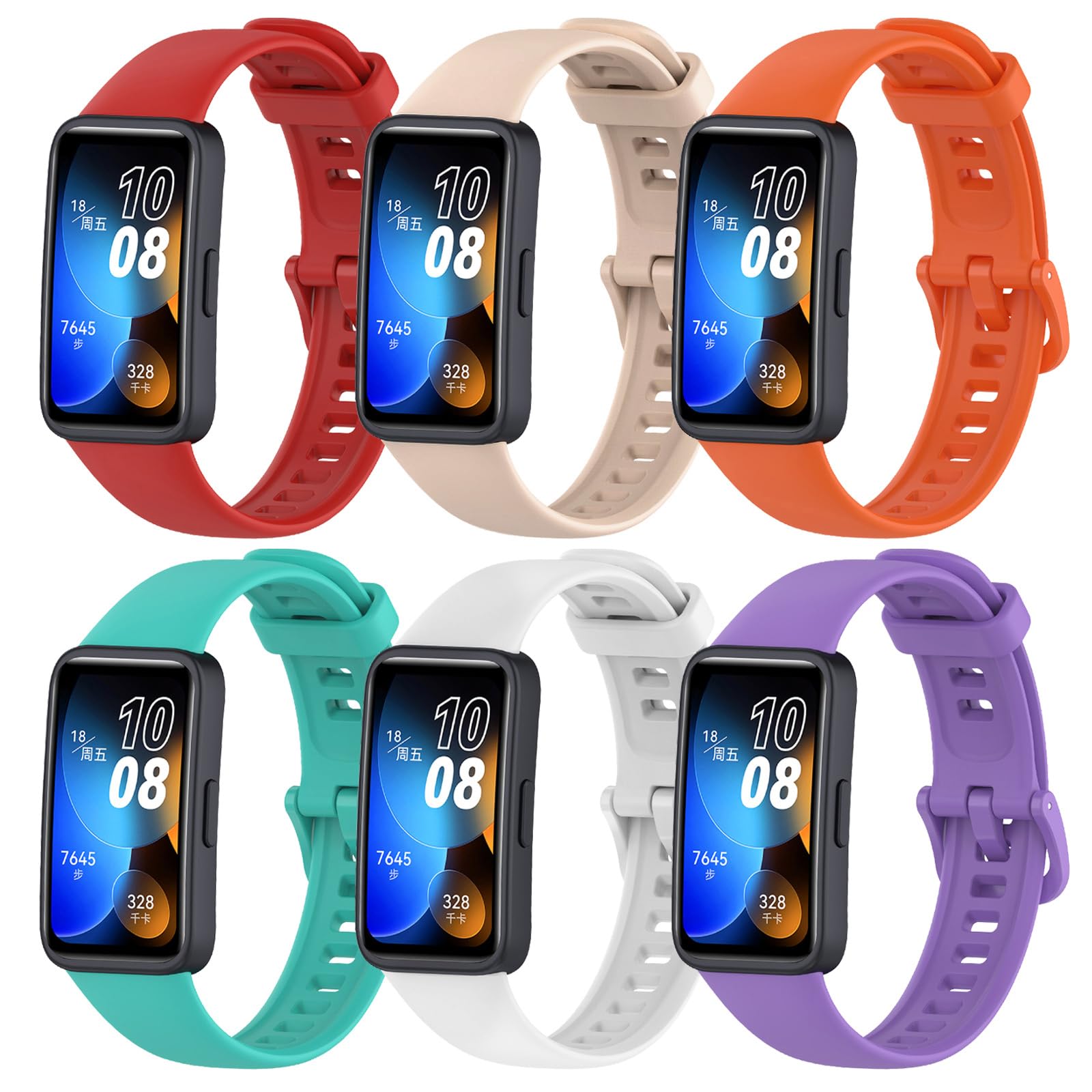 CHULN 6 Pieces Straps Compatible with Huawei Band 8
