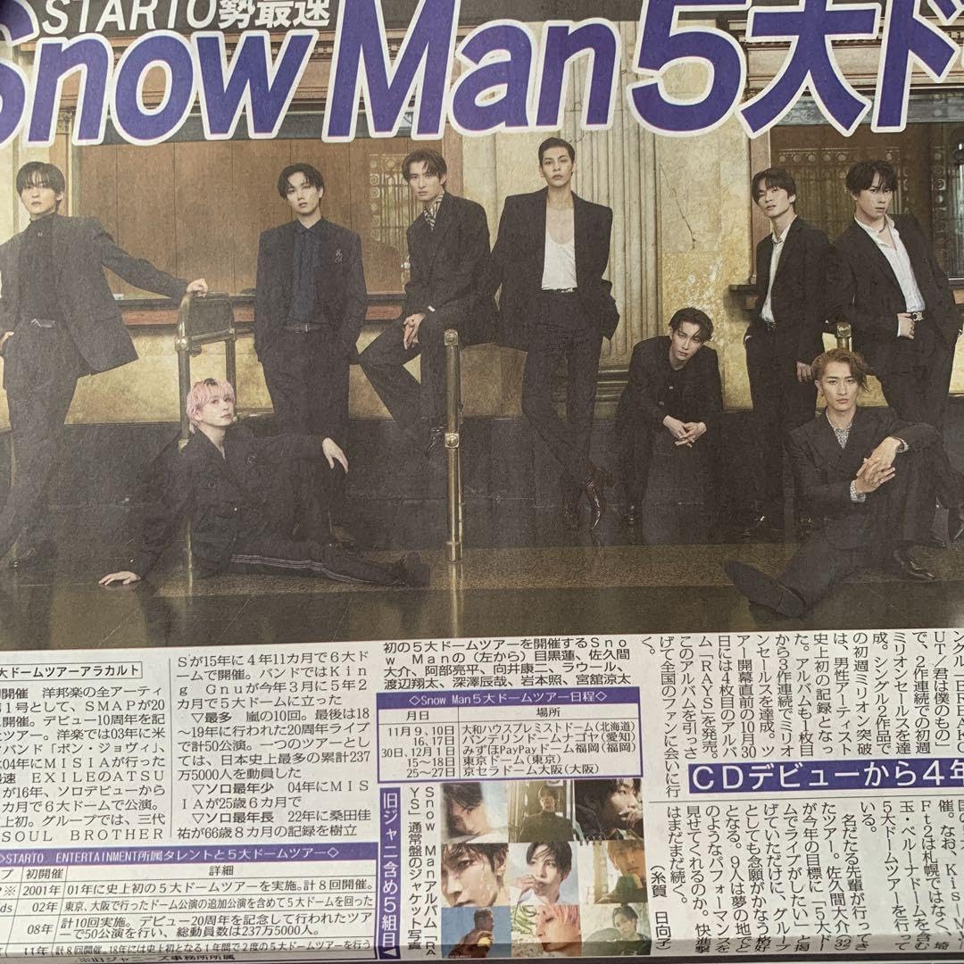 Amazon.co.jp: SnowMan 5大ドームツアー決定 8 22付スポーツ新聞4紙