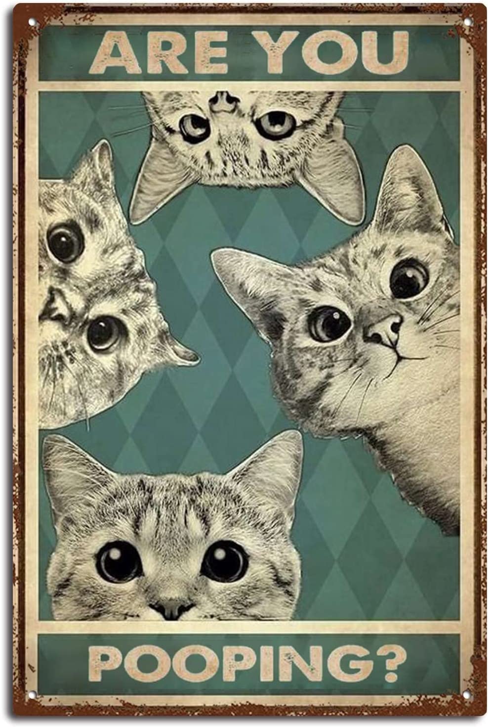 Cats are You Pooping Tin Sign Wall Poster Decor Funny Retro Bar Coffee Pub Gift Wall Decor Sign 8x12 Inch