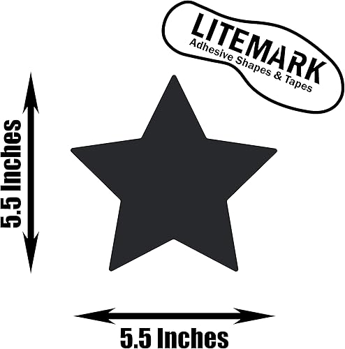 Miniatura 2 de LiteMark Calcomanías adhesivas extraíbles con acabado mate negro de 5.5 pulgadas, ideal para suelos, techos, paredes, portátiles y la mayoría de