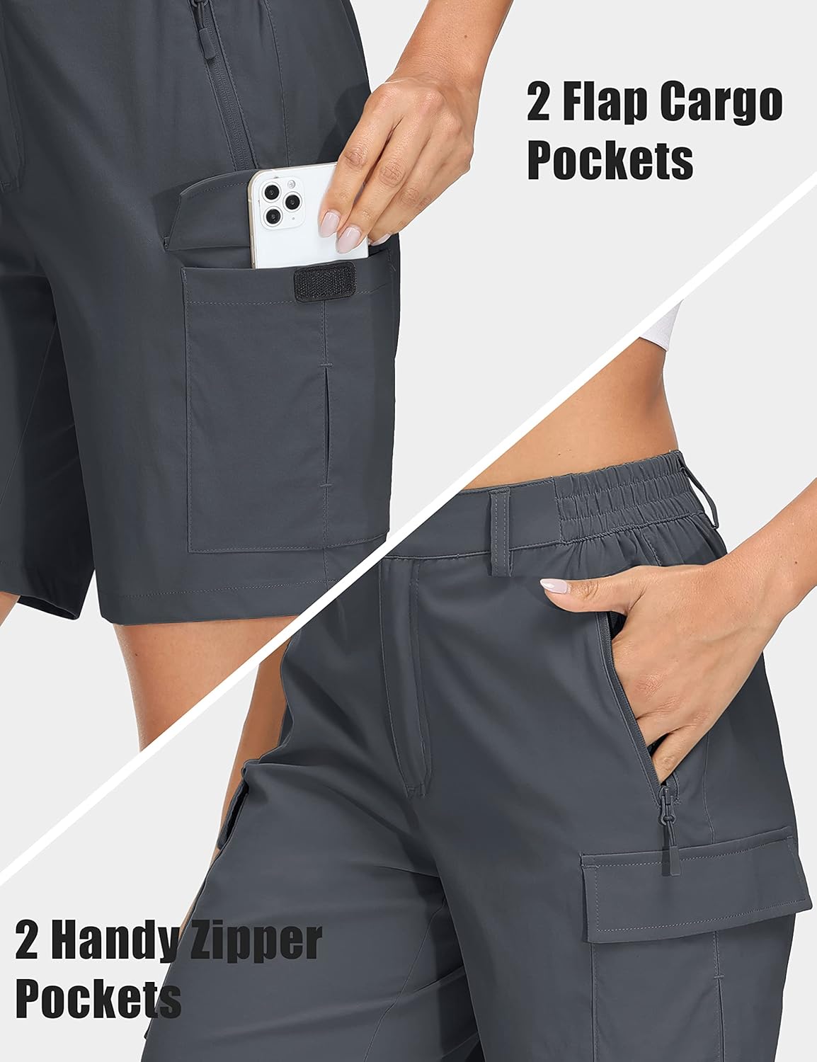 MAGCOMSEN Women's 7" Hiking Cargo Shorts Quick Dry Lightweight Golf Athlectic Casual Trendy Shorts with 5 Pockets - Image 4