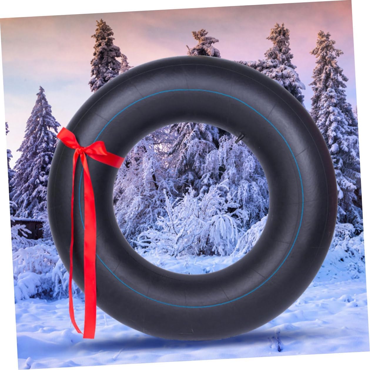 Inflatable Ski Ring and Thickened Butyl Inner Snow Tube 80cm Sturdy Winter Sledding Float Tube for Outdoor Snow Sports