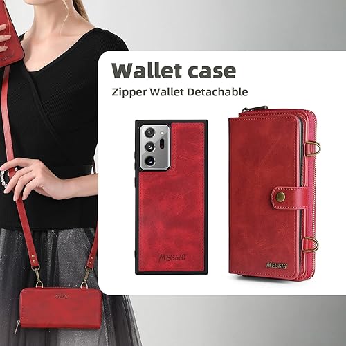 Miniatura 3 de Compatible con Samsung Galaxy Note 20 Ultra Glaxay Note20 Plus 5G - Funda tipo cartera multifunción 2 en 1 desmontable magnética para teléfono