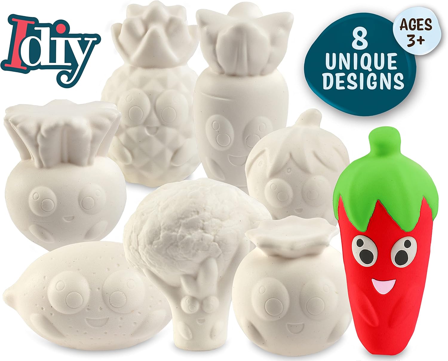 Jumbo Squishy Toys for Kids-8 Pack Slow Rising Scented Fruit & Veggie Squishies (4–6") Kawaii Squishy Set for Sensory Stress Relief, Easter Basket Stuffers, Birthday Gifts, Party Favors, Class Rewards