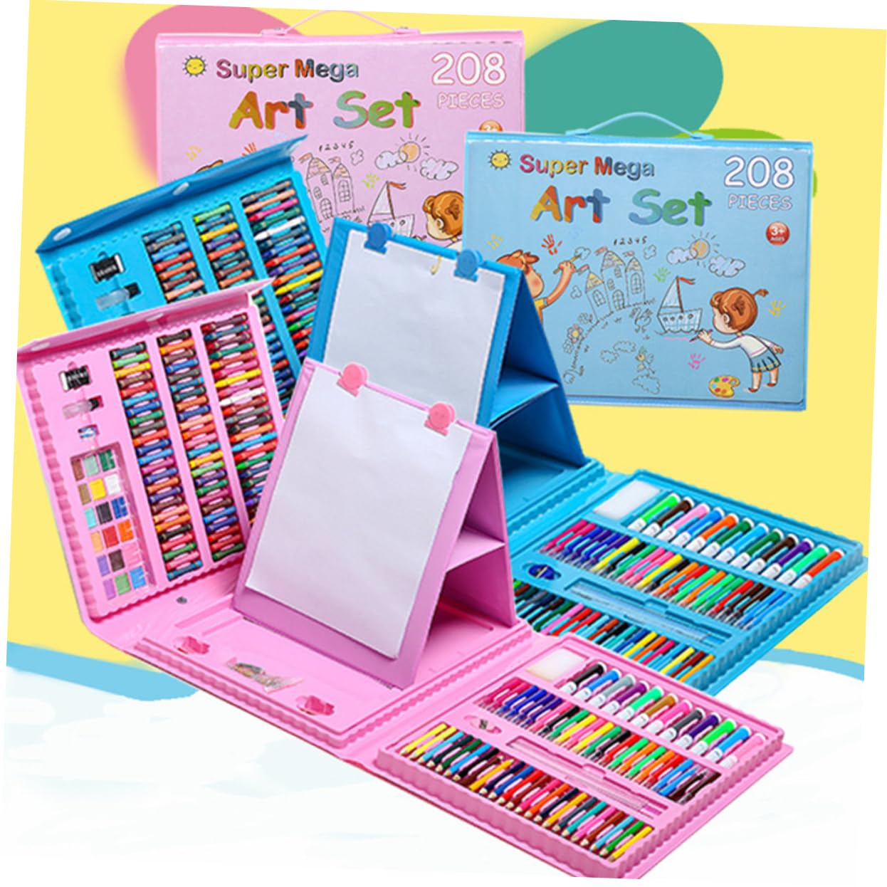 Juego de Bolígrafos de Gel 208 Piezas Rosa para Colorear y Dibujar