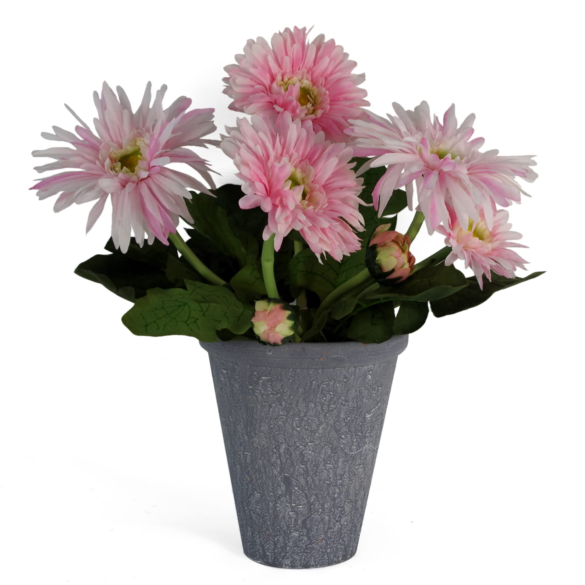 Leaf Artificial Potted Daisy Plant, Pink Potted Daisy, 33cm