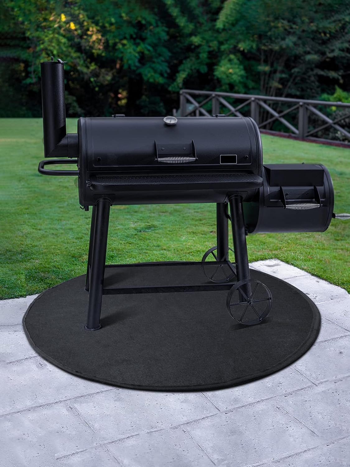 Under Grill Mat Fireproof Mat, 36 Inches Reusable Fire Pit Mat, Waterproof Durable Grill Mats for Ourdoor Grill, Heat Resistant Grill Pad for Protect Deck Patio, Under Fire Pit Ember Mat (Round) : Patio, Lawn & Garden