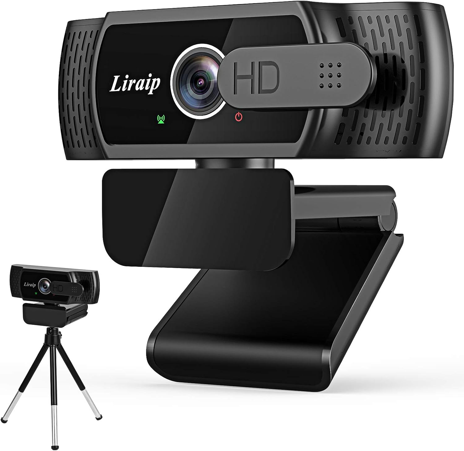 Liraip 1080P HD cam With Microphone cam Privacy Cover, Tripod