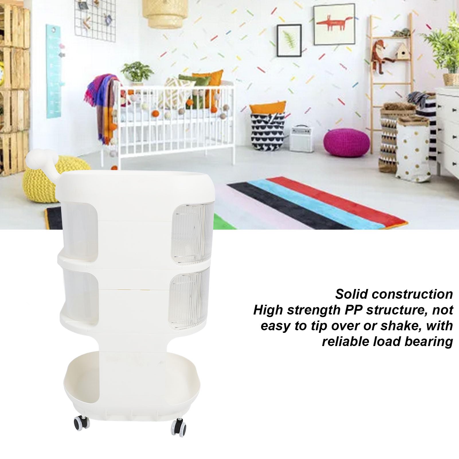 Carro de Almacenamiento con Ruedas, Carro Utilitario con Ruedas, Organizador de Refrigerios Móvil Multifuncional, Carrito Organizador de Pañales para bebé para Cocina, Baño y