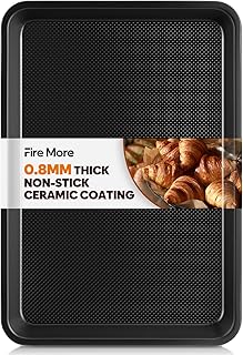 Quarter Sheet Pan 12.8x9, Cookie Sheets for Baking 0.8mm Thick Non Stick Baking Sheets for Oven Heavy Duty Baking Trays
