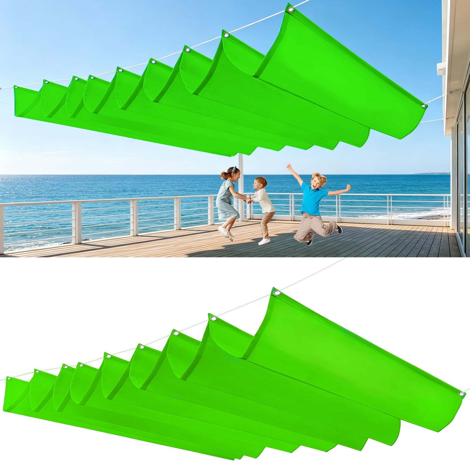 Toile ombrages avec oeillets pour bloquer la chaleur sur la terrasse