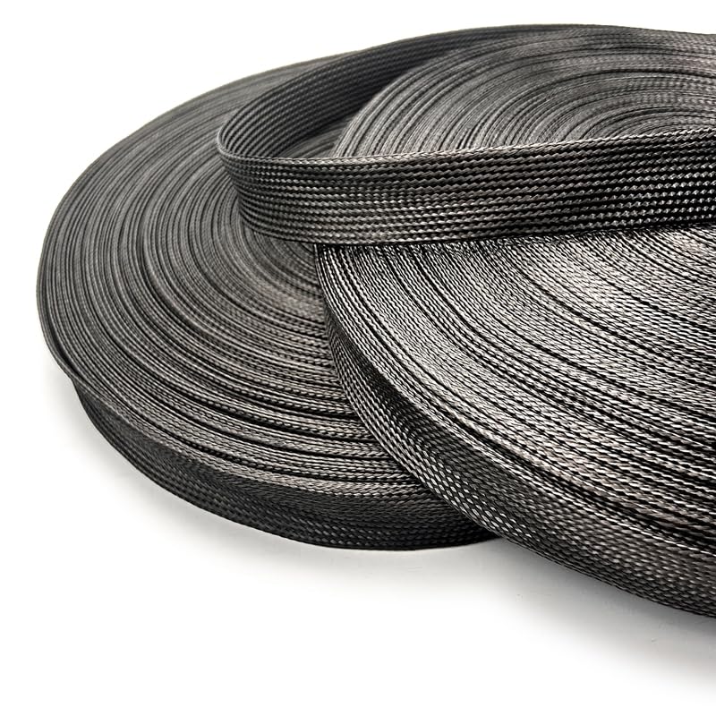 Guaina intrecciata in fibra di carbonio nera - Flessibile...(4mmx3m)