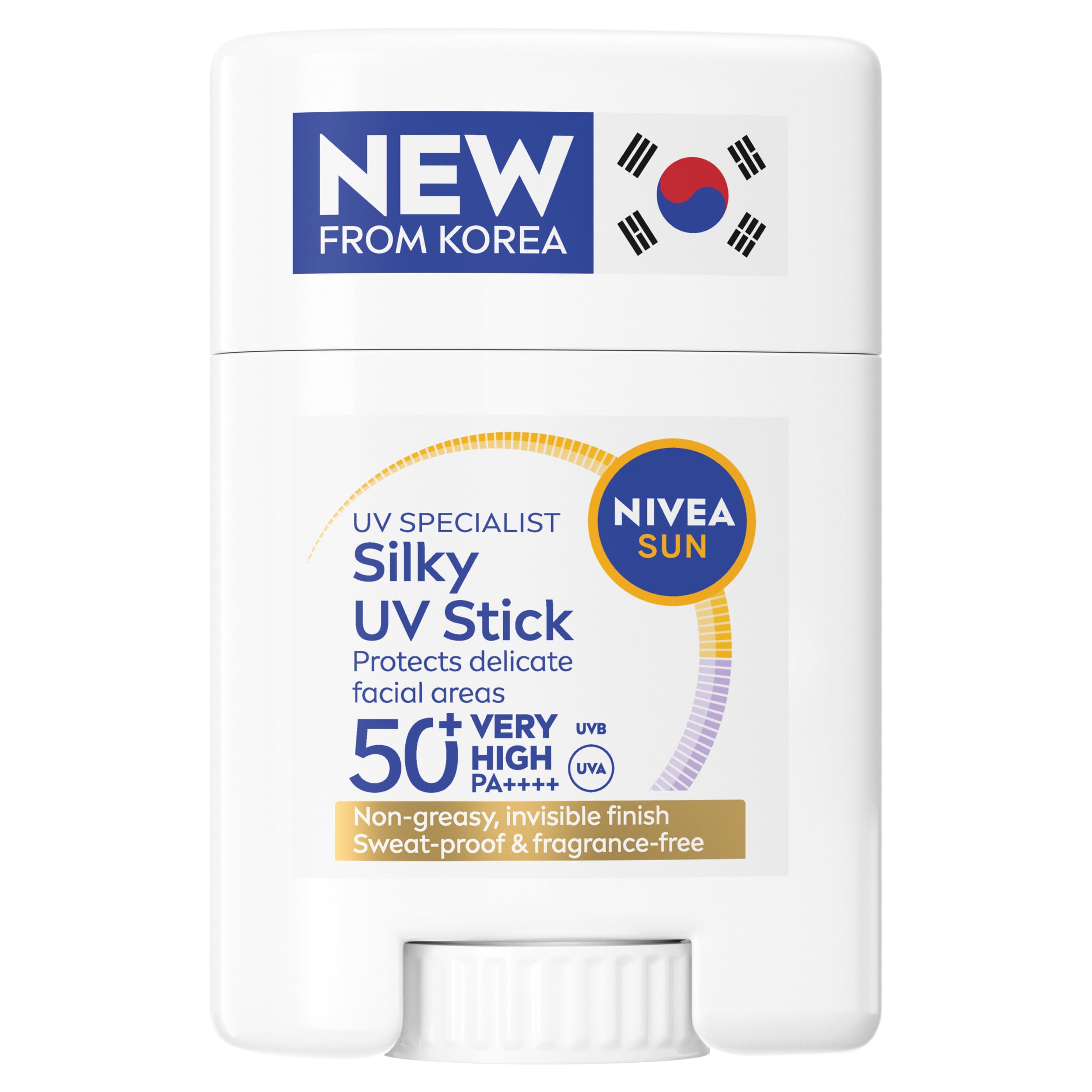 NIVEA SUN Breathable UV Specialist Silky UV Sun Stick SPF 50+ (15g), Lightweight and Non-Greasy Sunscreen, Invisible on All Skin Tones, Korean Stick Technology