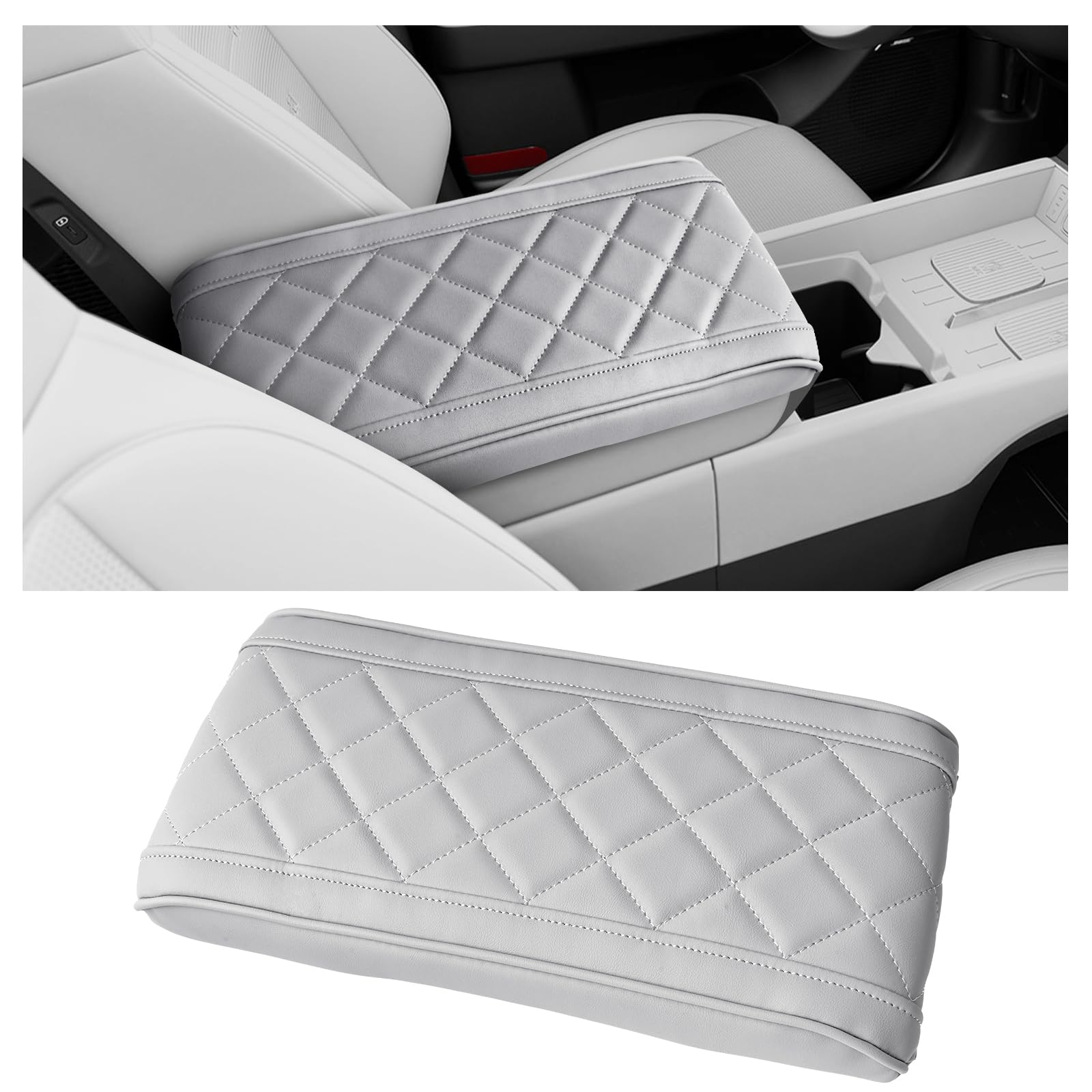 CDEFG for 2024 2025 2026 2027 Hyundai Santa Fe Center Console Cover, for 2024-2027 Hyundai Santa Fe MX5 Accessories Armrest Cover Middle Console Pad(Require Armrest Lid Removal)