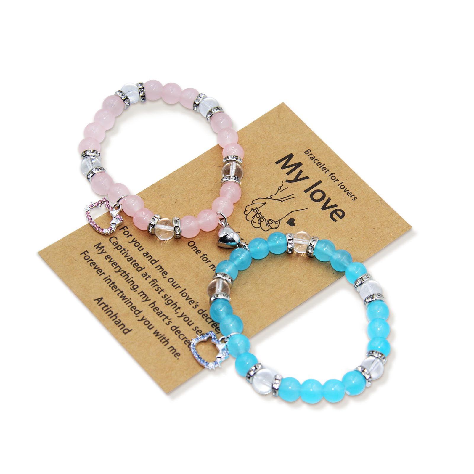 Artinhand Magnetic Cute Cat Couple Bracelet, Love Distance Matching, Valentine's Day Gift, BFF, Boyfriend and Girlfriend Love
