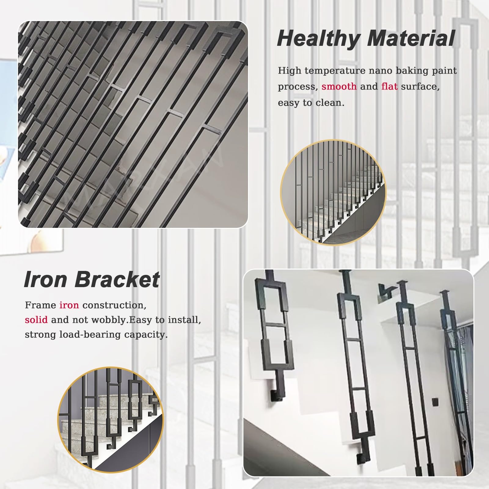 Handlauf für Treppen, L-förmiges Geländer, schwarzes industrielles Eisenrohr, Übergangsgeländer aus Metall, Trennwandsäulen für Zuhause, Absturzsicherung, Geländergeländer (85 cm)