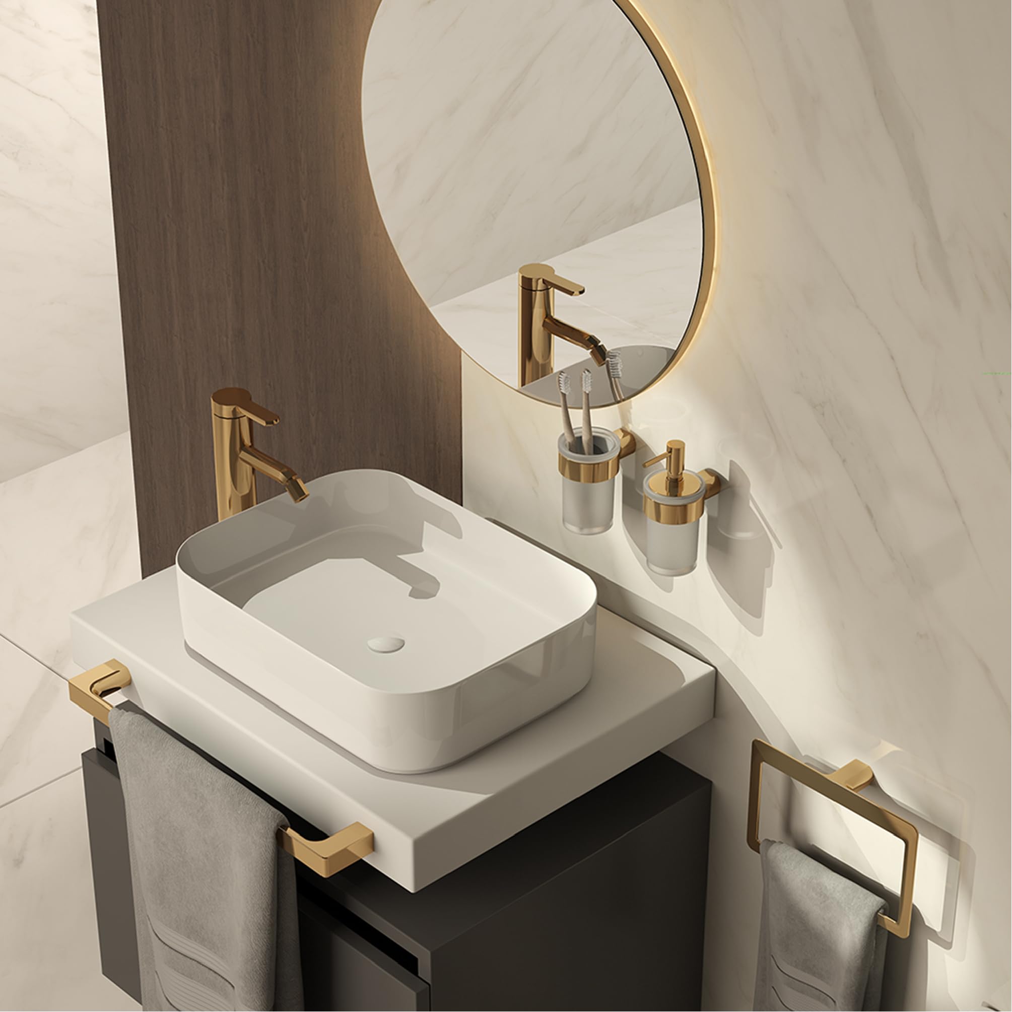 Gedy Pirenei Dosificador Jabón Latón Cristal Satinado Oro | L6,9 x P10,5 x H15,1 cm | Latón/Cristal/Plástico | Pared tornillos+tacos | Oro | PVD