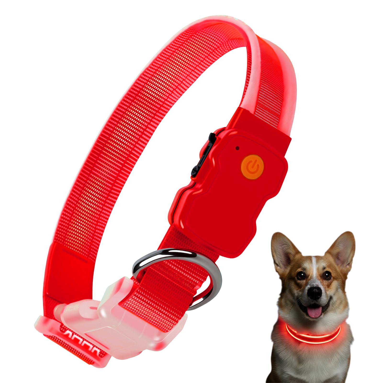 Domigard Light Up Dog Collar – 3 Modes Waterproof Collar For Night Walking