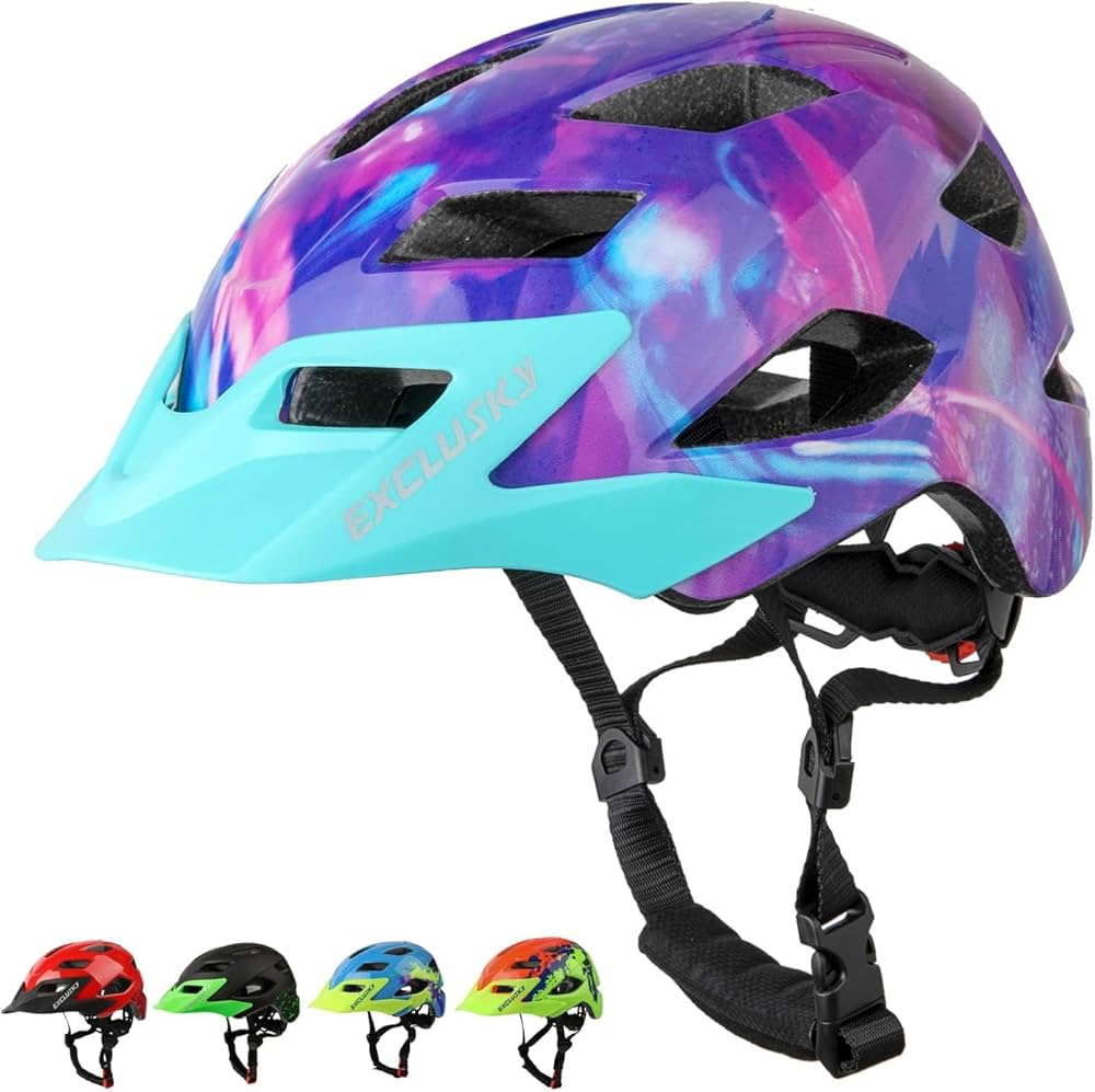 Amazon | Exclusky 子供用自転車ヘルメット、軽量子供用自転車