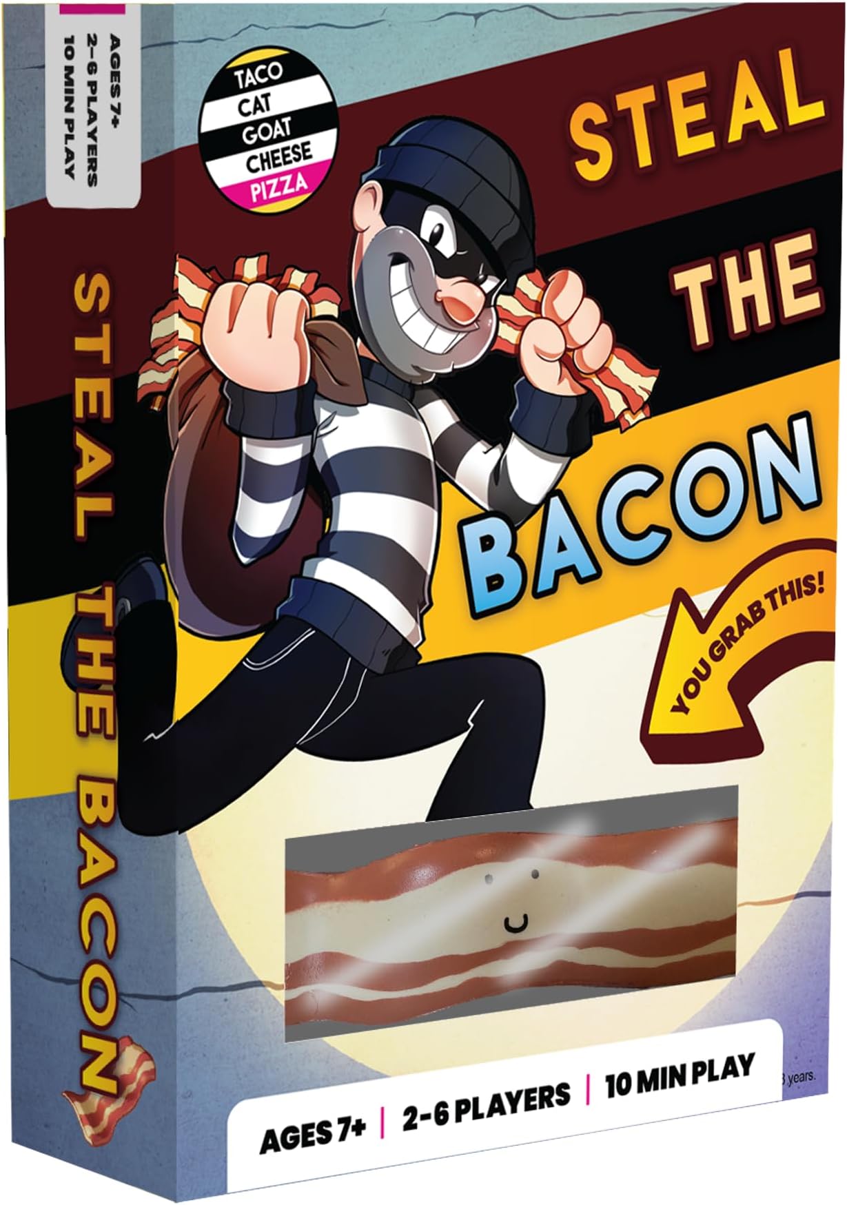 Steal The Bacon Card Game - by Taco Cat Goat Cheese Pizza – Fun Family Games for Kids and Adults – Who Doesn’t Love Bacon? Easy to Learn & Great Gift for Kids Ages 8+