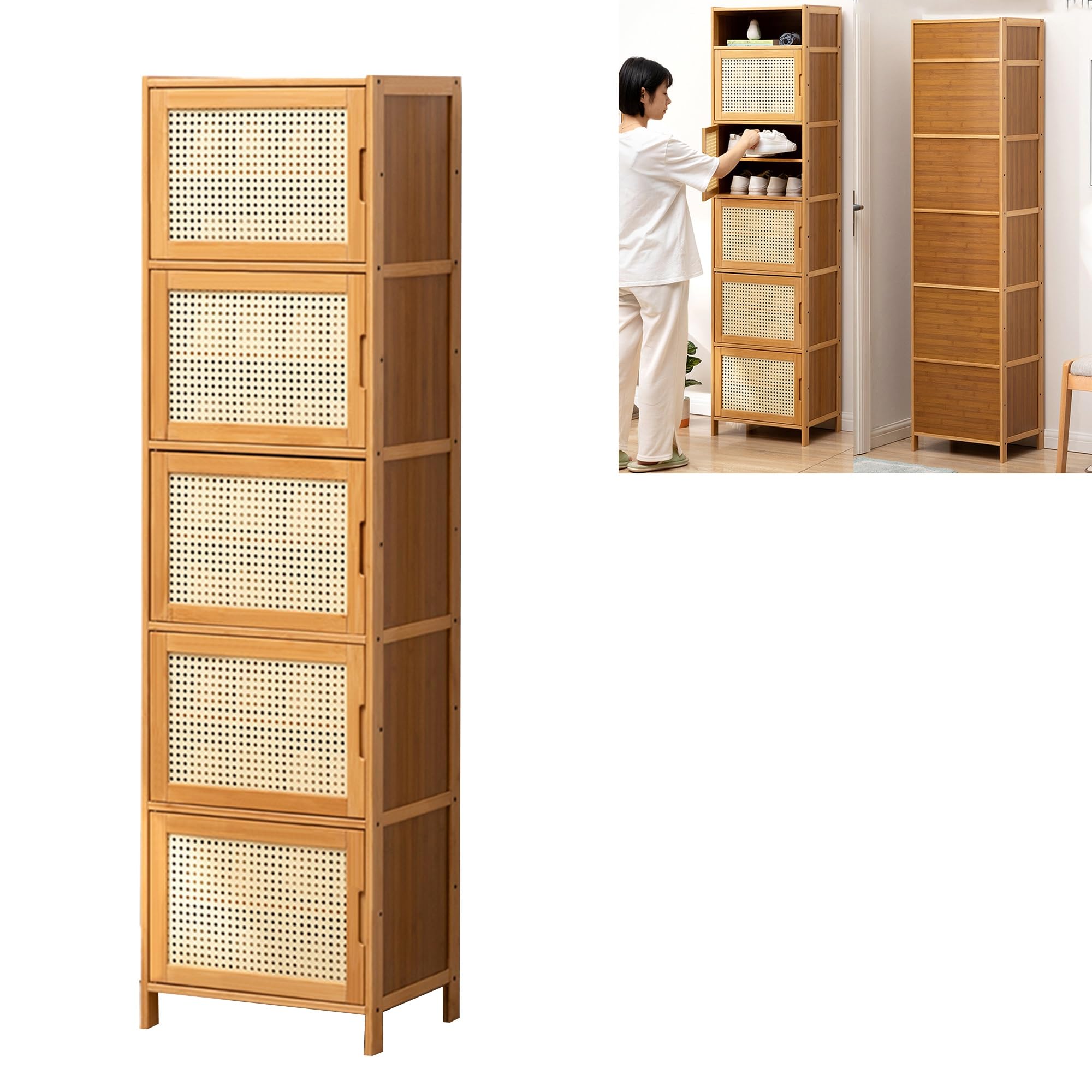 Schuhschrank Hoch Schuhregal Geschlossen Shoe Cabinet Schuhkommode Flurschrank Schmal Mehrzweckschrank Vorratsschrank Allzweckschrank Schuhaufbewahrung Haushaltsschrank 4/6/8/10/11 Ebenen ( Size : 10 Küche, Haushalt & Wohnen