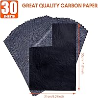 Vista 2 de psler - Papel de carbón para rastrear papel de transferencia de grafito, 30 piezas, papel de grafito negro para trazar patrones de dibujo