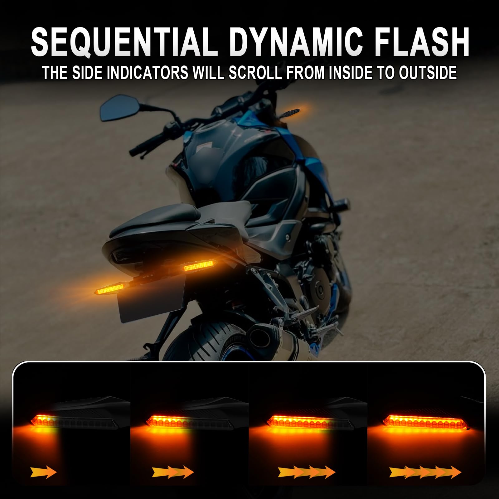4PCS Motocicleta LED Indicadores de Intermitentes, 12 V M8 Intermitente Indicador Circular Indicadores De Motocicleta, Ámbar, Impermeable