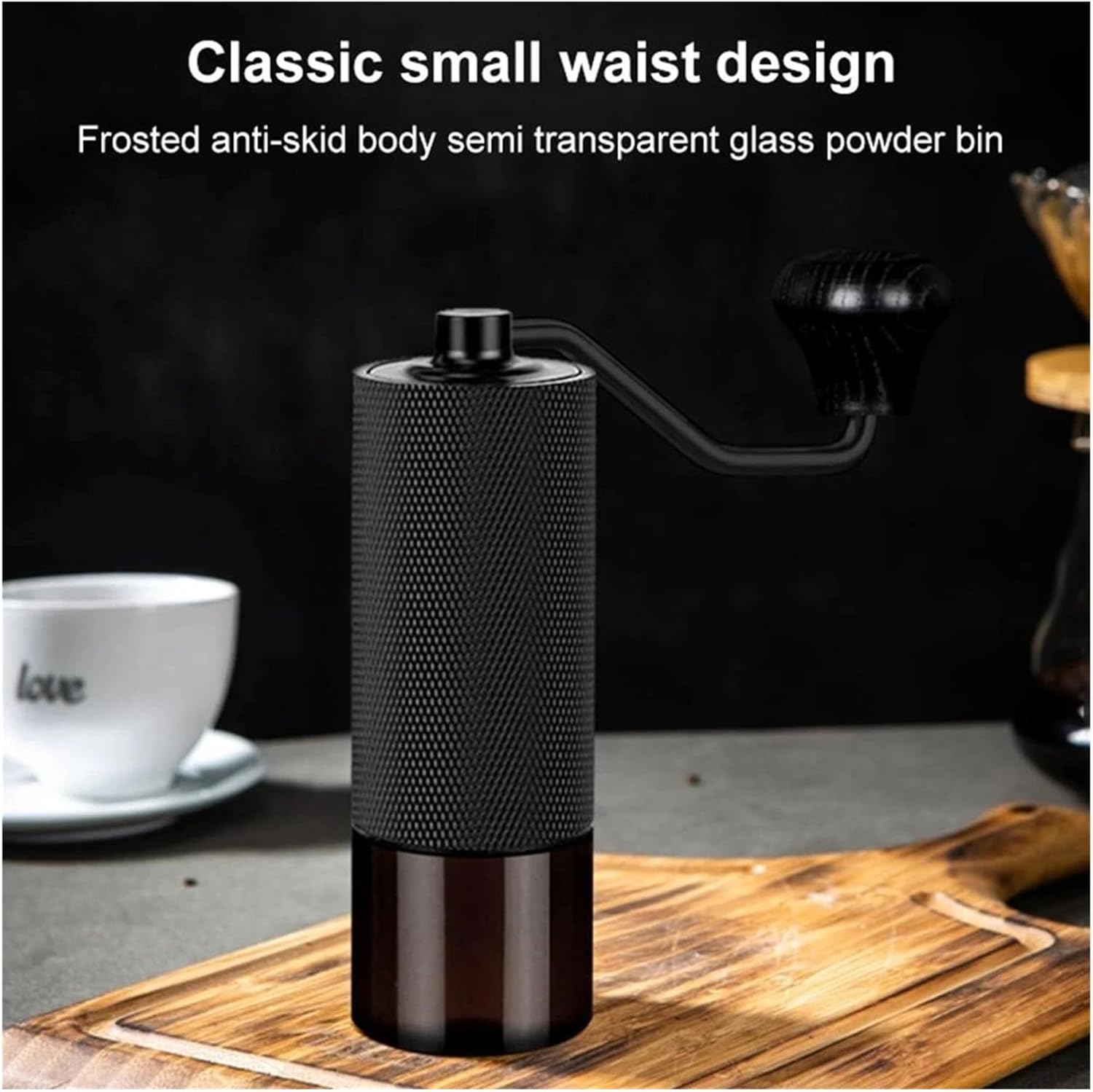 Hand Cranked Coffee Bean Mills, Portable Manual CNC Stainless Steel Core Grinder