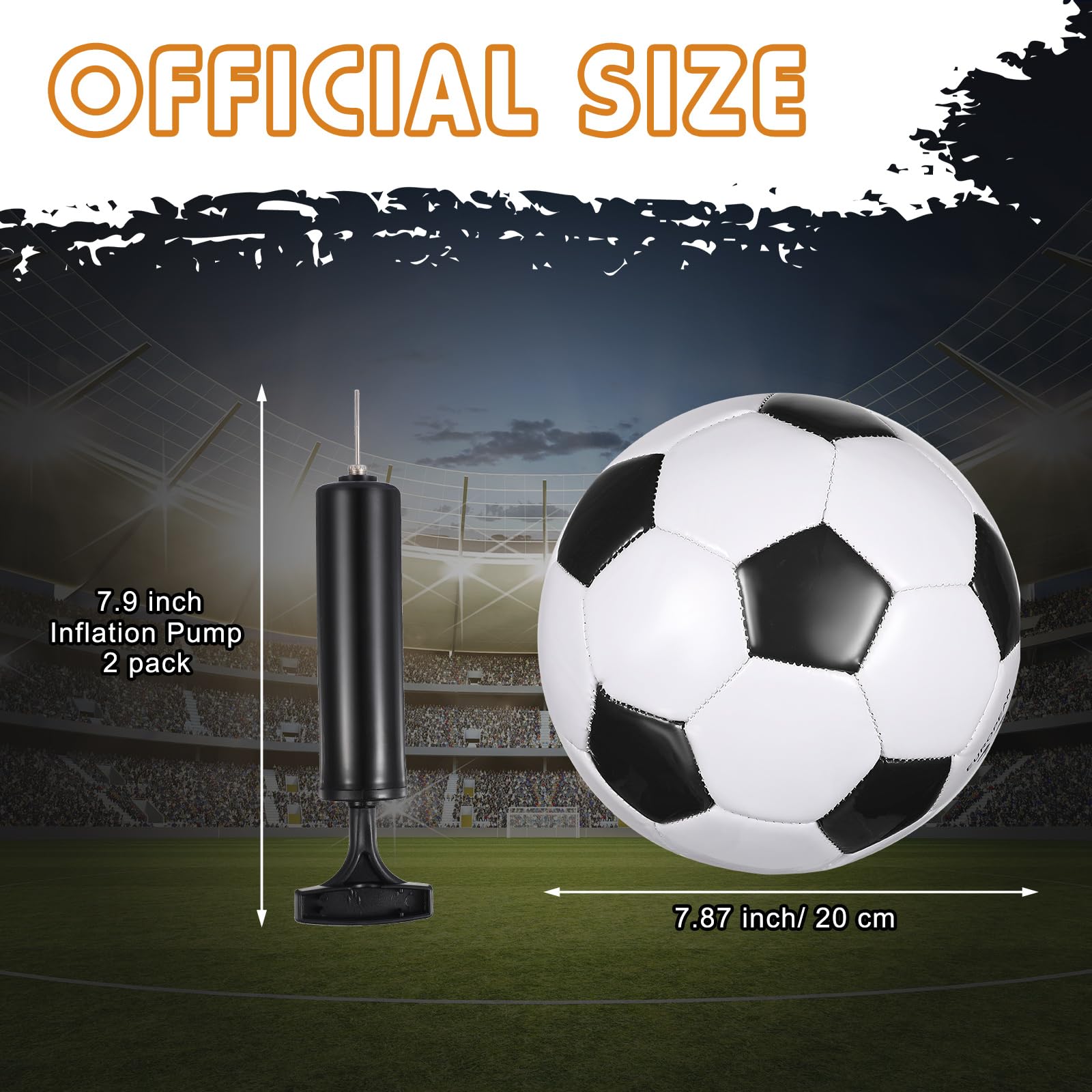 MiniInflat 12 balones de fútbol de tamaño a granel, 4 balones de fútbol con bomba, fútbol suave para exteriores e interiores, para entrenamiento deportivo, juego de práctica de regalo para jóvenes
