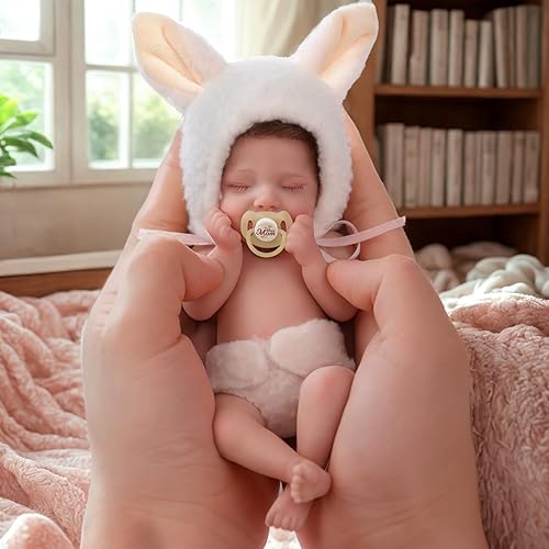 Miniatura 2 de BABESIDE Muñecas de bebé recién nacidas en miniatura de silicona de cuerpo completo – 6 pulgadas de cuerpo suave, muñecas realistas de bebé recién