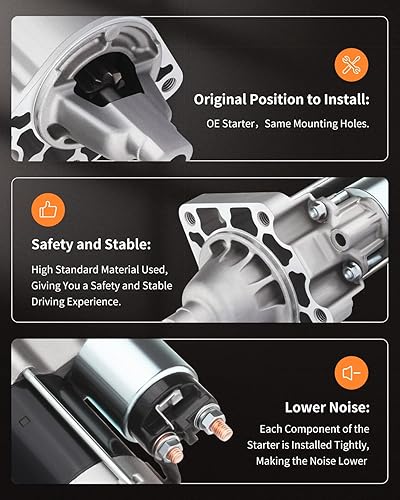 Miniatura 4 de OCPTY Motor de arranque para Chrysler/para Dodge / para Volkswagen Auto y camión ligero Town & Country Van/Pacifica/Wrangler/para