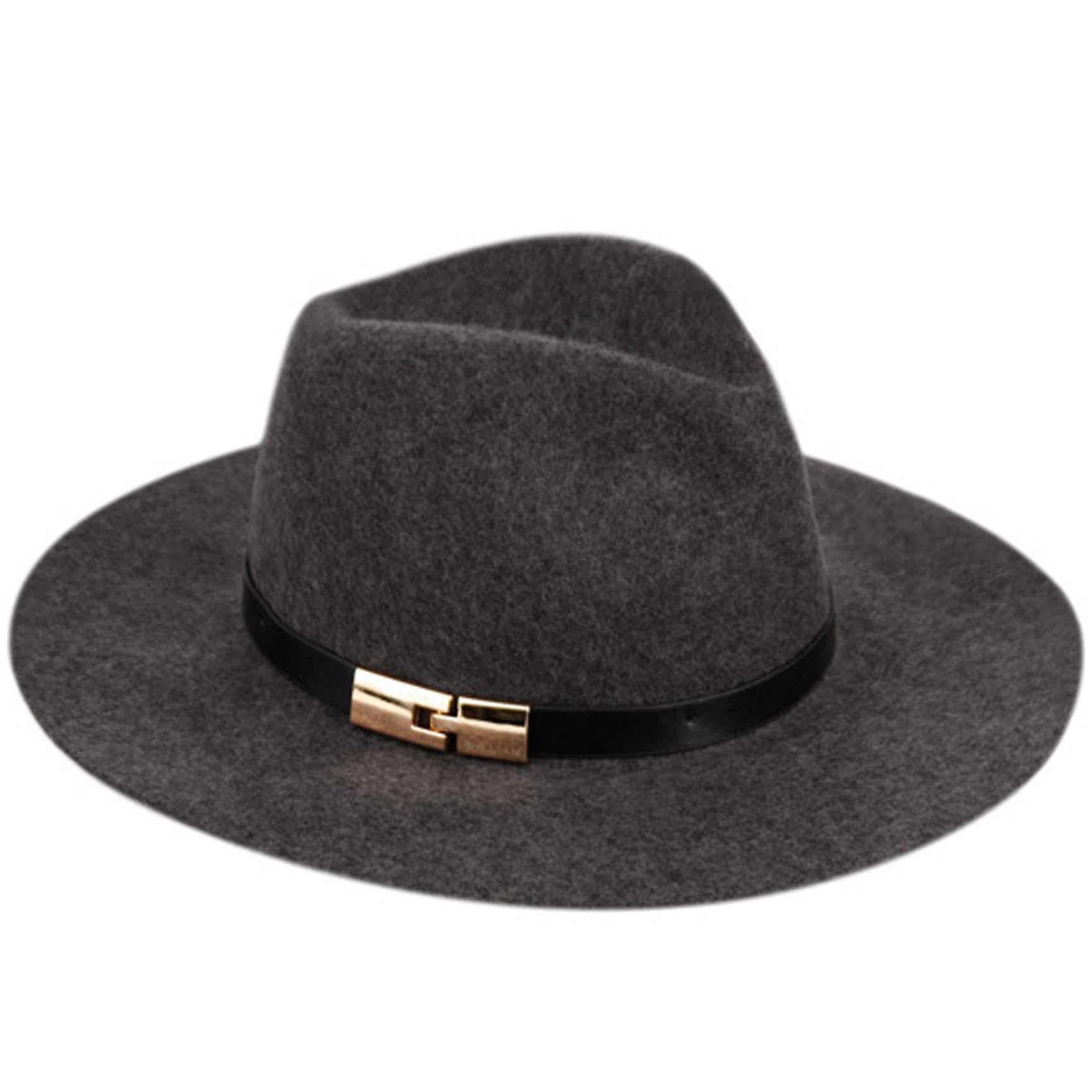 ANGELA & WILLIAM F2276 Big Brim 100% Wool Fedora (Charcoal Gray)