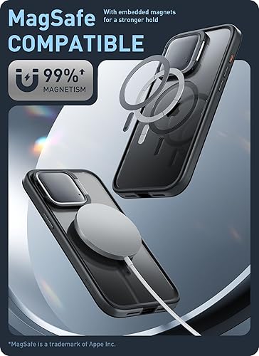 Miniatura 5 de i-Blason Funda magnética para iPhone 15 Pro Max con soporte para cámara compatible con MagSafe Protección de grado militar Funda transparente de