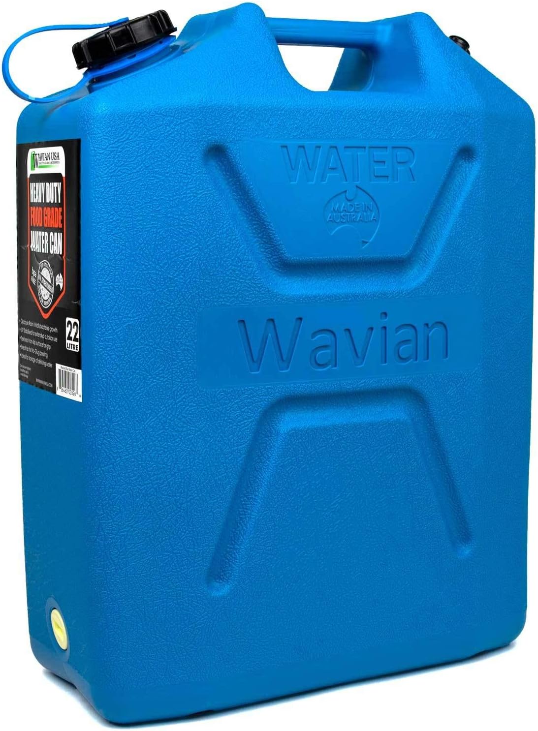 USA 3216 5 Gallon Dring Water Can with Spout UV Stabilized BPA Free Textured Military Grade Heavy Duty Anti Bacterial Resin Made in Australia (Blue)