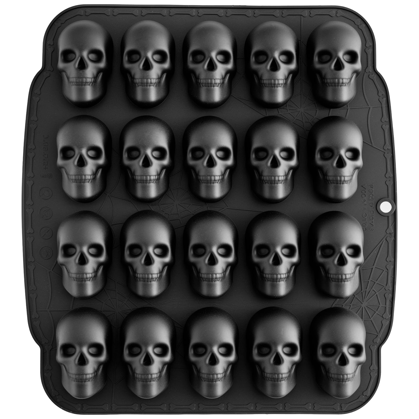 NiHome 20-Cavity Silicone Skull Mould for Chocolate, Cakes and Ice