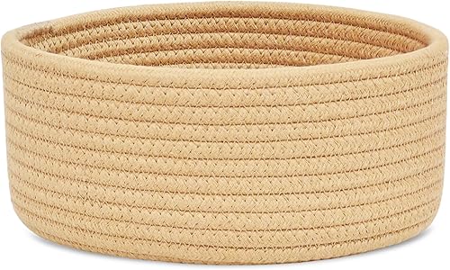 Miniatura 15 de ABenkle Cesta Tejida Pequeña, Cestas de Almacenamiento Pequeñas Vacías y Poco Profundas, Mini Cestas de Cuerda de Algodón, Cesta Decorativa Redonda