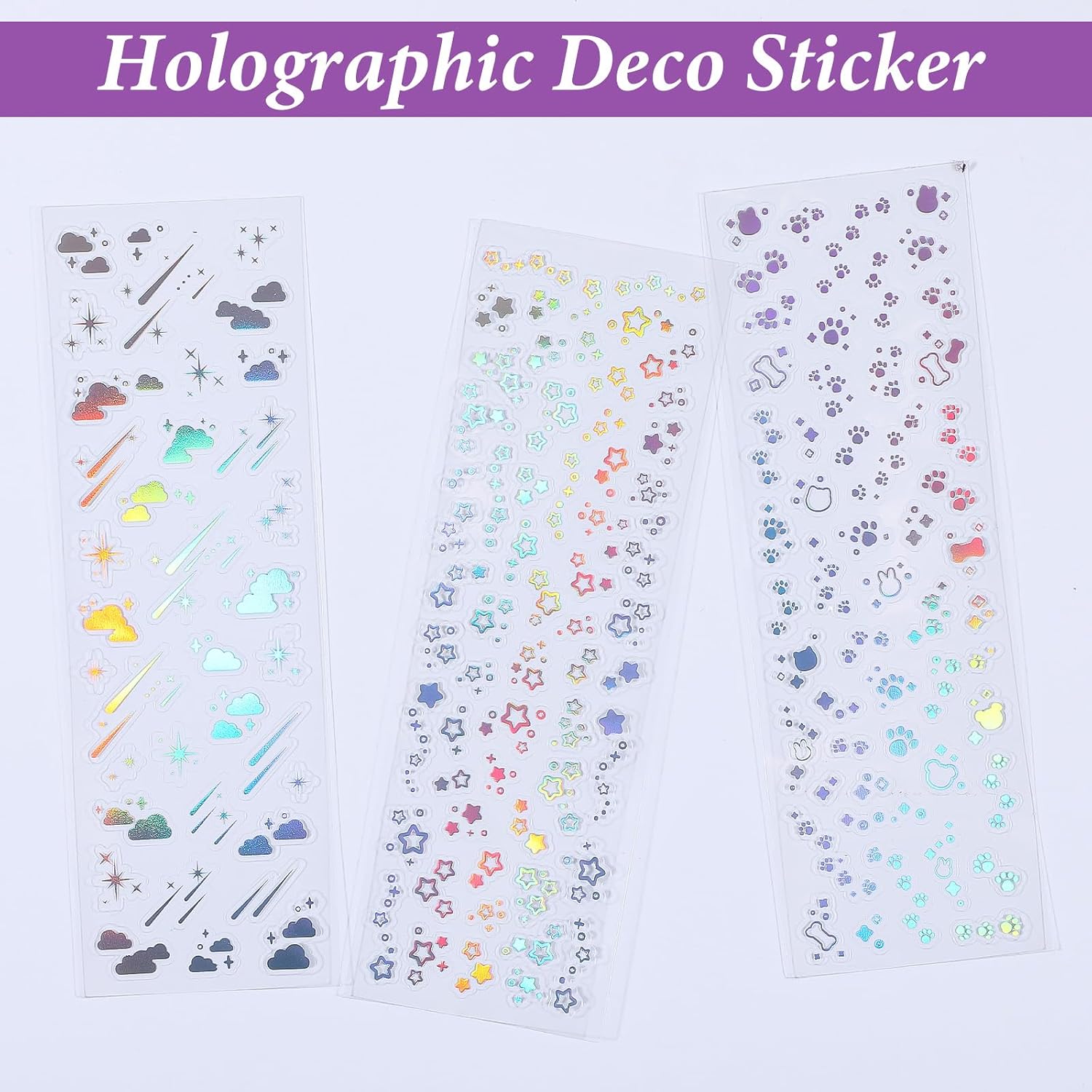 24 Sheets Holographic Photocard Stickers Self Adhesive Glitter | Korean Deco Stickers Shiny Tiny Stickers for Phone Scrapbook Journal Photocards PET Material Laser Color